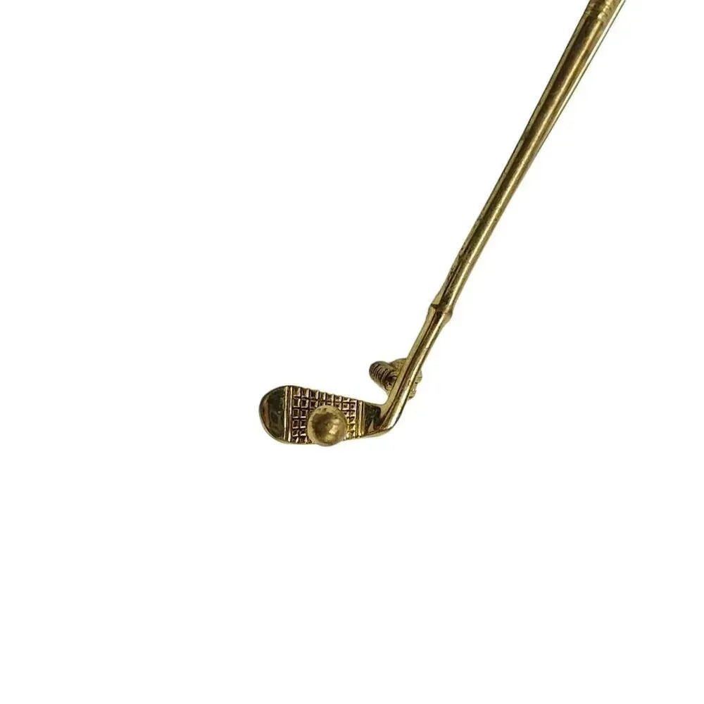 West Germany Golf Club Golf Ball Brooch Pin Gold Tone Vintage - Picture 2 of 5